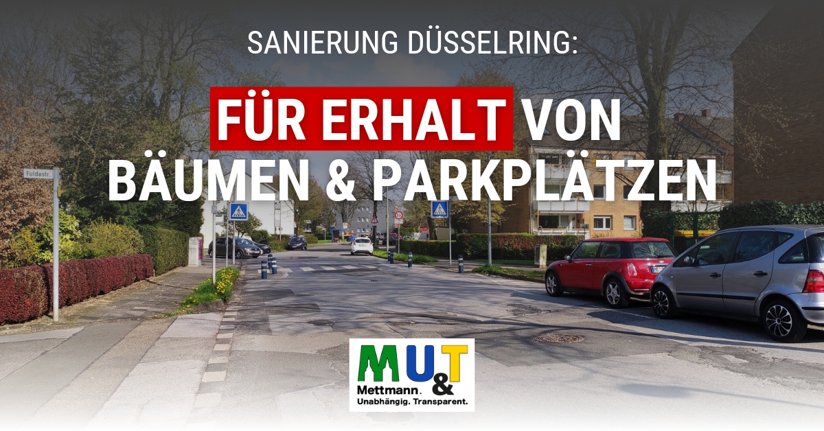 Sanierung Düsselring: Erhalt von Bäumen und Parkplätzen